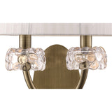 Loewe 2 Light Wall Light With Switch - Brass With White Shade