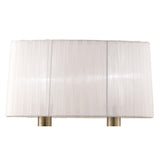 Loewe 2 Light Wall Light With Switch - Brass With White Shade