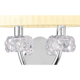 Loewe 2 Light Wall Light With Switch - Chrome With Cream Shade
