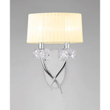 Loewe 2 Light Wall Light With Switch - Chrome With Cream Shade