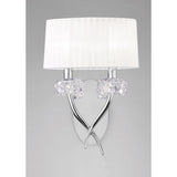 Loewe 2 Light Wall Light With Switch - Chrome With White Shade