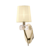 Loewe 1 Light Wall Light With Switch - Brass With Cream Shade