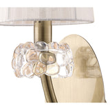 Loewe 1 Light Wall Light With Switch - Brass With White Shade