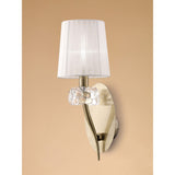 Loewe 1 Light Wall Light With Switch - Brass With White Shade