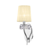 Loewe 1 Light Wall Light With Switch - Chrome With Cream Shade