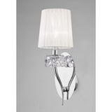 Loewe 1 Light Wall Light With Switch - Chrome With White Shade