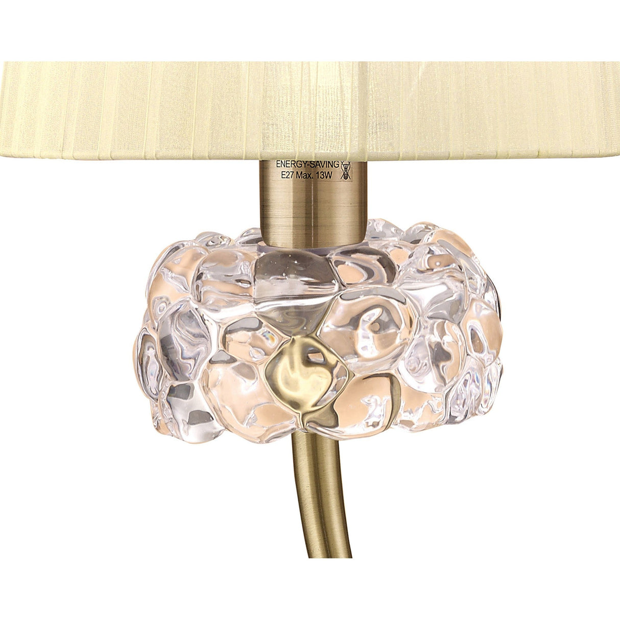 Loewe Large 1 Light Table Lamp - Antique Brass With Cream Shade