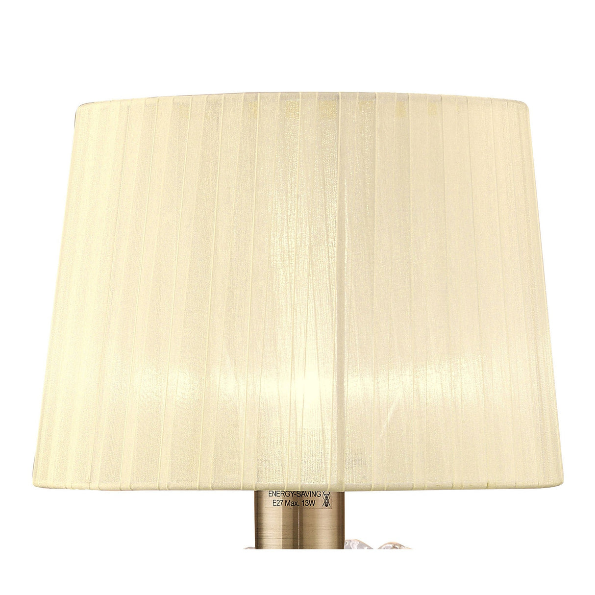 Loewe Large 1 Light Table Lamp - Antique Brass With Cream Shade