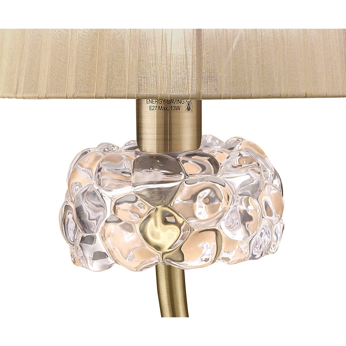 Loewe Large 1 Light Table Lamp - Antique Brass With Bronze Shade