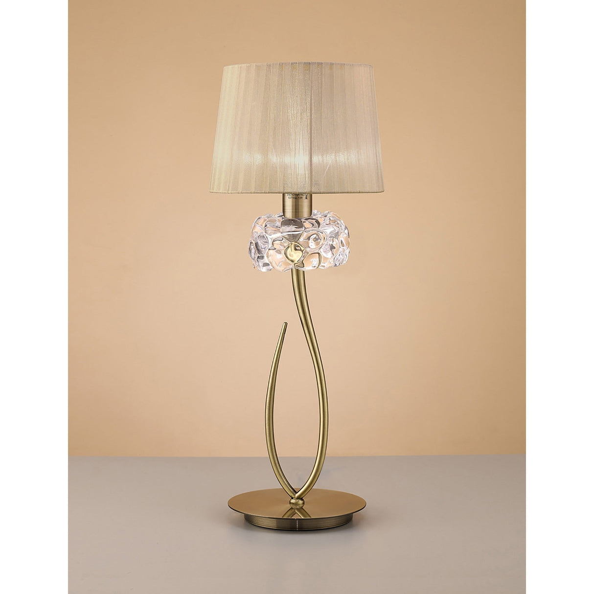 Loewe Large 1 Light Table Lamp - Antique Brass With Bronze Shade