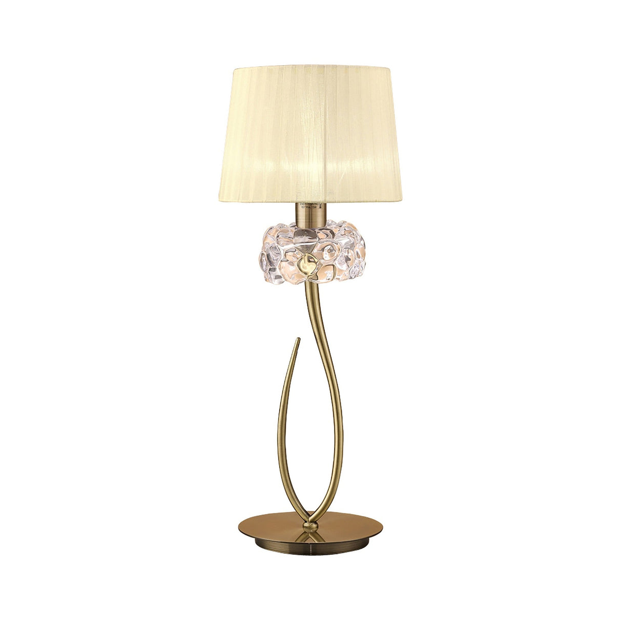 Loewe Large 1 Light Table Lamp - Antique Brass With Cream Shade