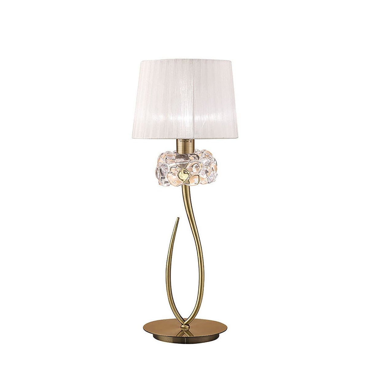 Loewe Large 1 Light Table Lamp - Antique Brass With White Shade