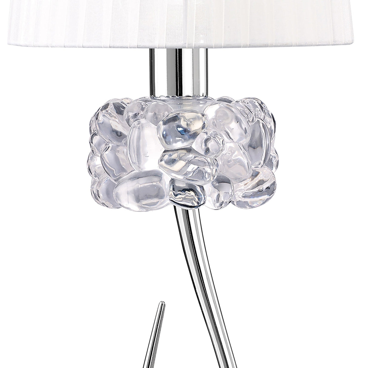 Loewe Large 1 Light Table Lamp - Polished Chrome With White Shade