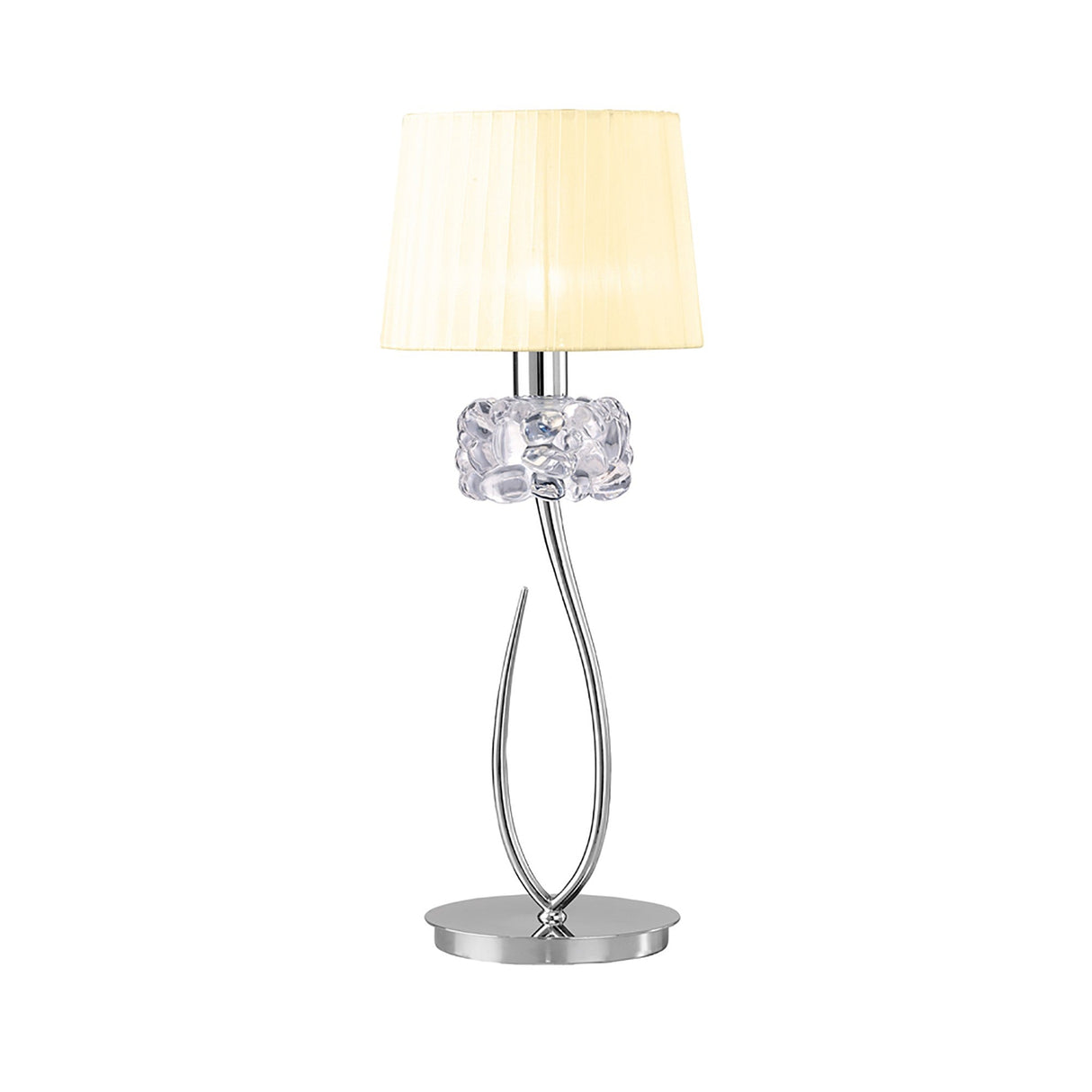 Loewe Large 1 Light Table Lamp - Polished Chrome With Cream Shade
