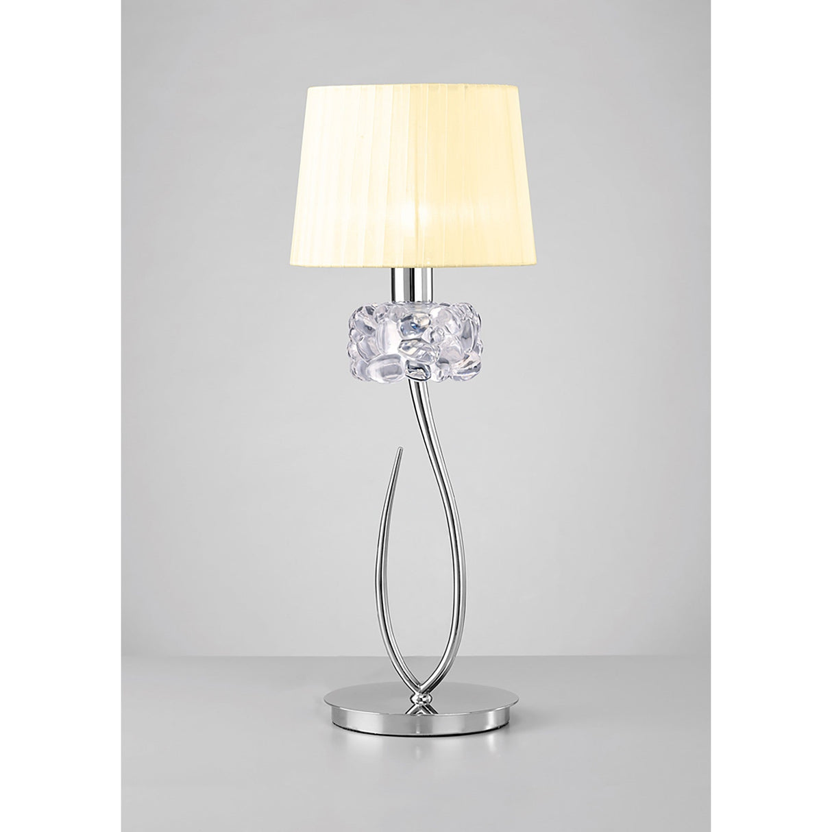 Loewe Large 1 Light Table Lamp - Polished Chrome With Cream Shade