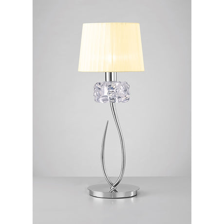 Loewe Large 1 Light Table Lamp - Polished Chrome With Cream Shade