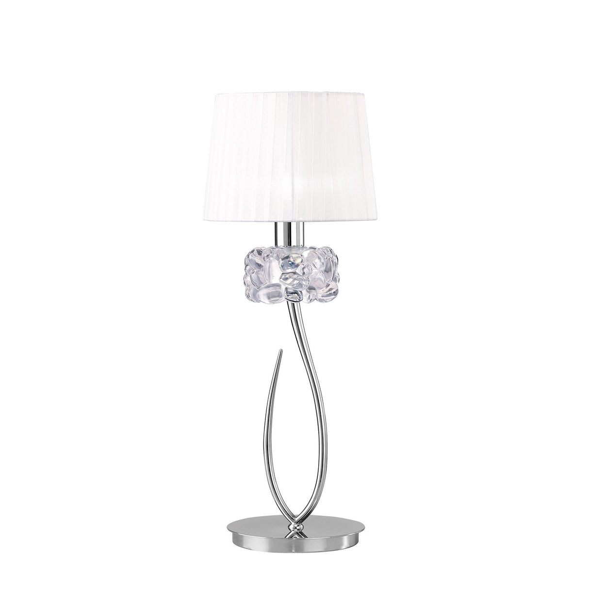 Loewe Large 1 Light Table Lamp - Polished Chrome With White Shade