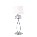 Loewe Large 1 Light Table Lamp - Polished Chrome With White Shade