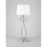 Loewe Large 1 Light Table Lamp - Polished Chrome With White Shade