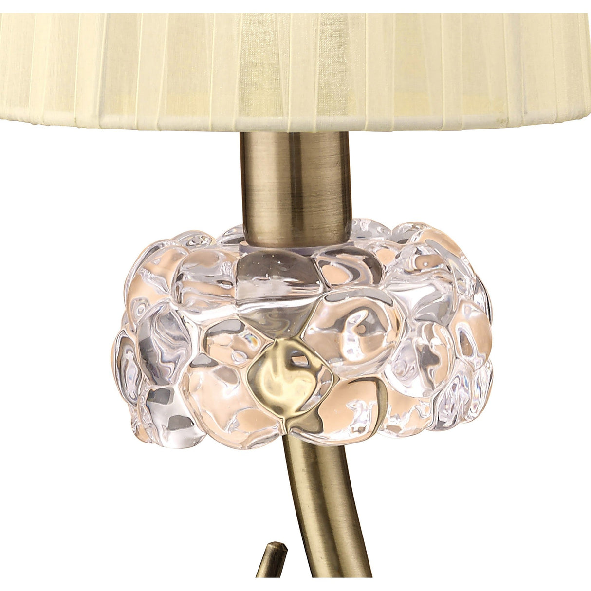 Loewe Small 1 Light Table Lamp - Antique Brass With Cream Shade