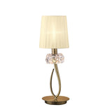 Loewe Small 1 Light Table Lamp - Antique Brass With Cream Shade