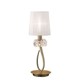 Loewe Small 1 Light Table Lamp - Antique Brass With White Shade