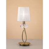 Loewe Small 1 Light Table Lamp - Antique Brass With White Shade