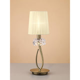 Loewe Small 1 Light Table Lamp - Antique Brass With Cream Shade