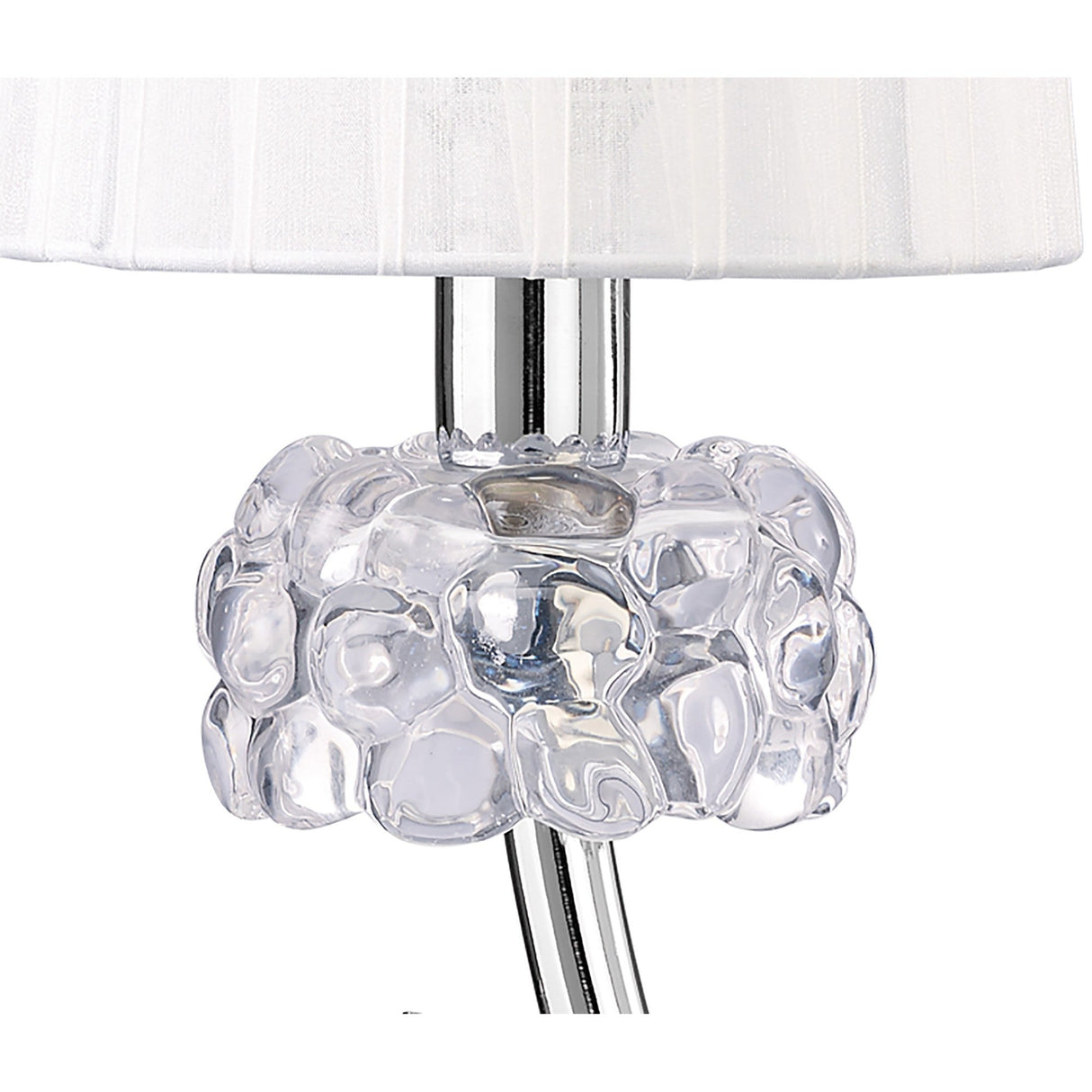Loewe Small 1 Light Table Lamp - Polished Chrome With White Shade