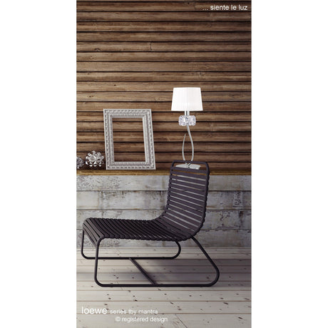 Loewe Small 1 Light Table Lamp - Polished Chrome With White Shade