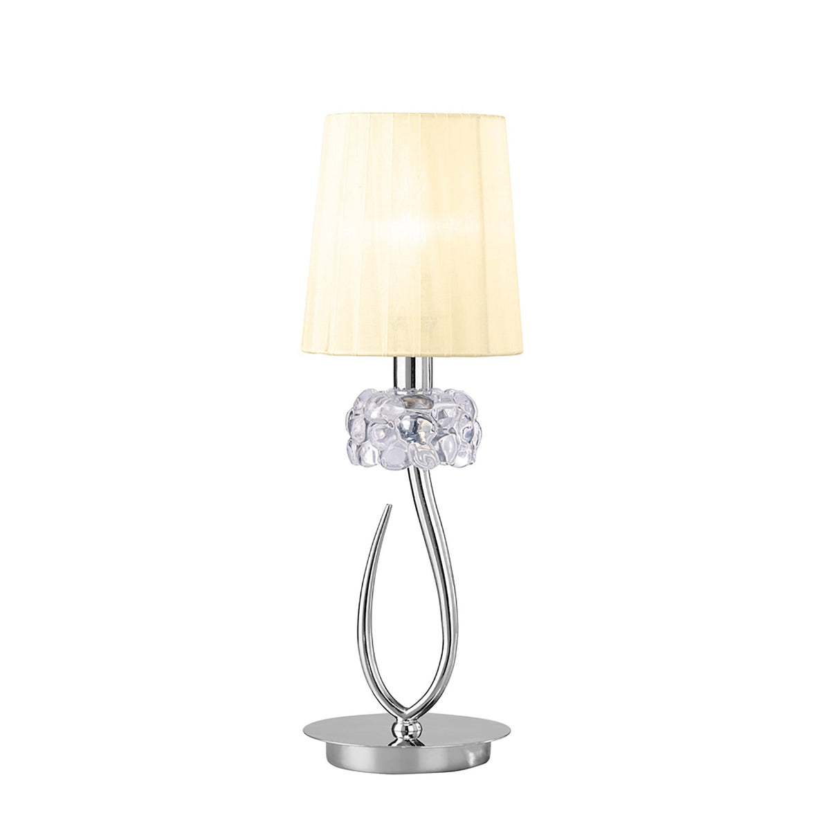 Loewe Small 1 Light Table Lamp - Polished Chrome With Cream Shade