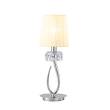 Loewe Small 1 Light Table Lamp - Polished Chrome With Cream Shade