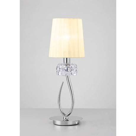 Loewe Small 1 Light Table Lamp - Polished Chrome With Cream Shade