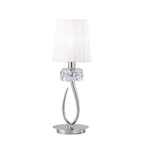 Loewe Small 1 Light Table Lamp - Polished Chrome With White Shade