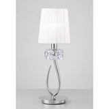 Loewe Small 1 Light Table Lamp - Polished Chrome With White Shade