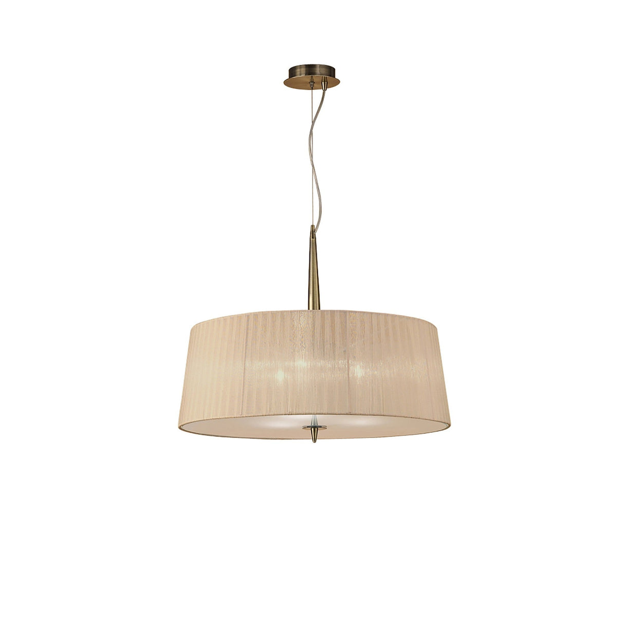 Loewe 3 Light Pendant Light – Antique Brass With Soft Bronze Shade