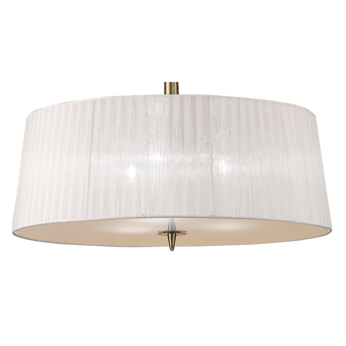 Loewe 3 Light Pendant Light – Antique Brass With White Shade