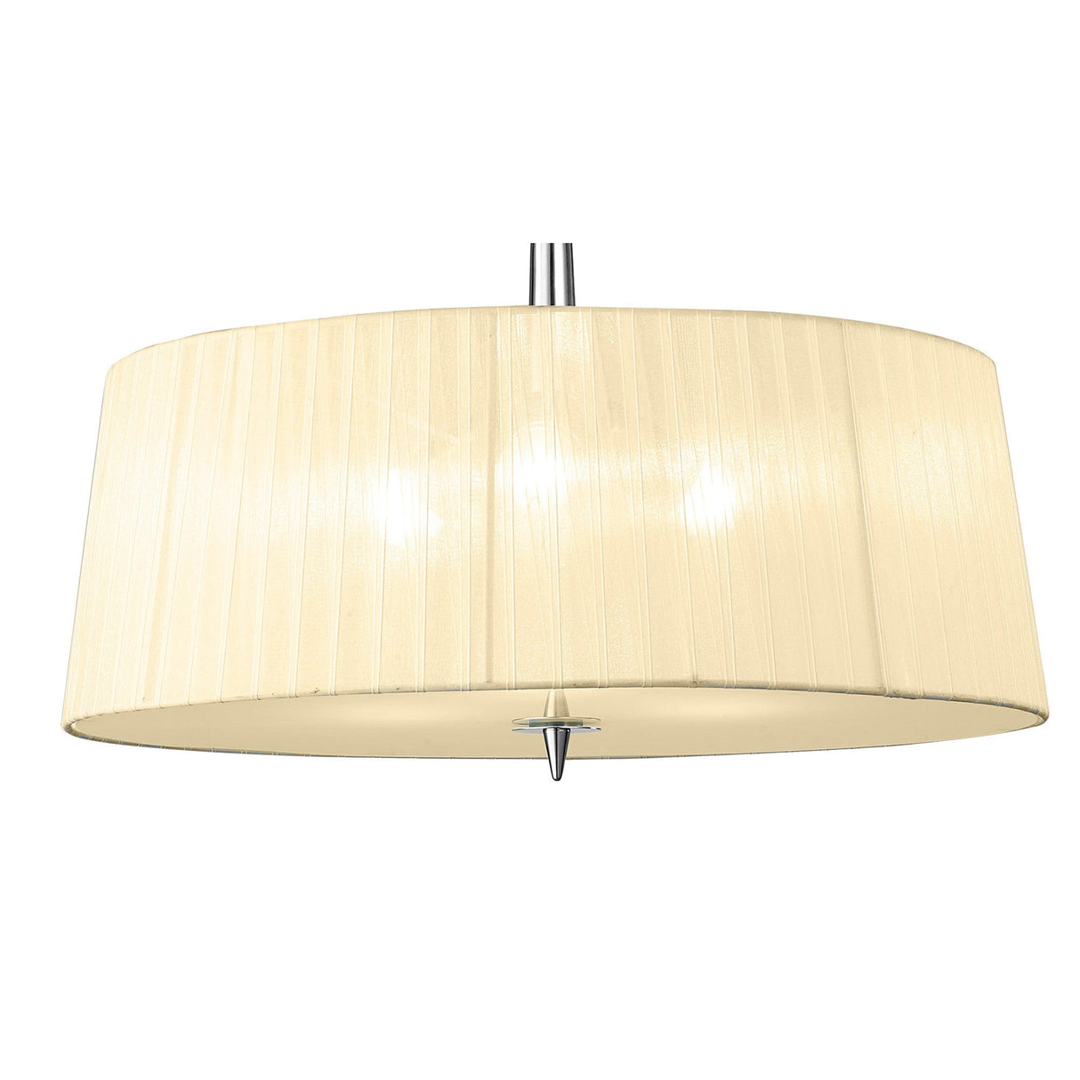 Loewe 3 Light Pendant Light – Polished Chrome With Cream Shade