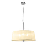 Loewe 3 Light Pendant Light – Polished Chrome With Cream Shade