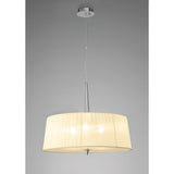 Loewe 3 Light Pendant Light – Polished Chrome With Cream Shade