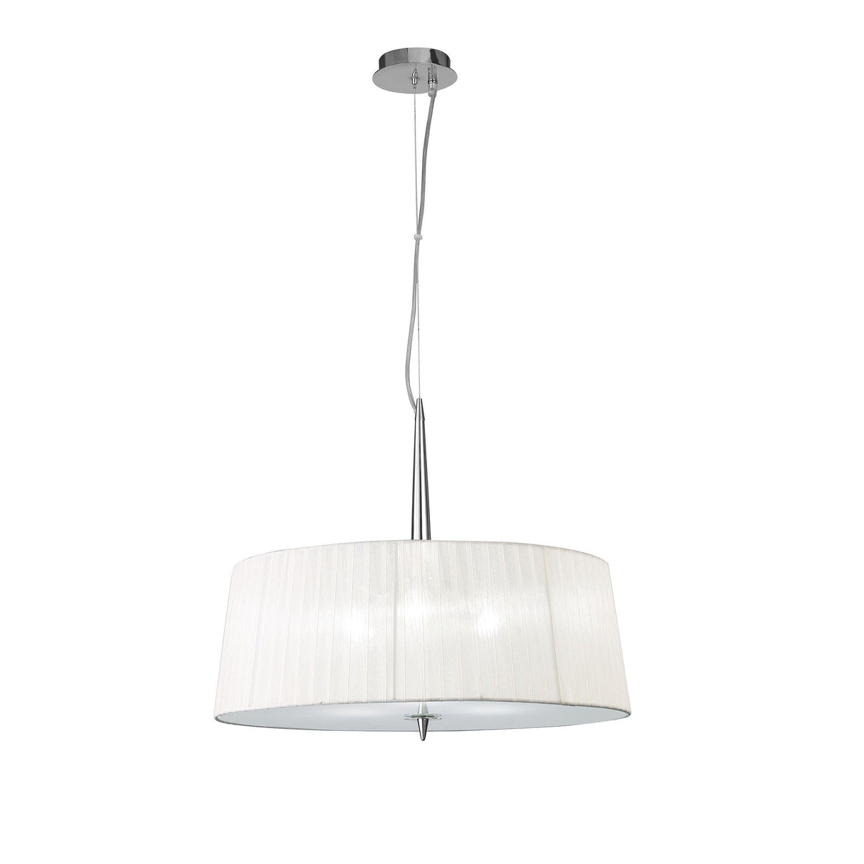 Loewe 3 Light Pendant Light – Polished Chrome With White Shade