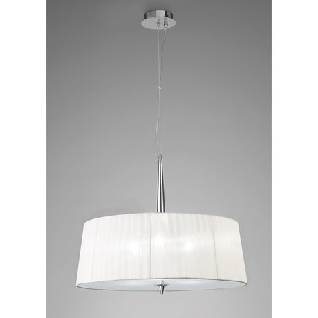 Loewe 3 Light Pendant Light – Polished Chrome With White Shade