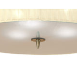 Loewe 3 Light Flush Ceiling Light - Antique Brass With Cream Shade