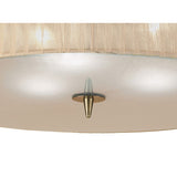 Loewe 3 Light Flush Ceiling Light - Antique Brass With Soft Bronze Shade