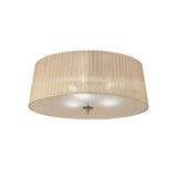 Loewe 3 Light Flush Ceiling Light - Antique Brass With Soft Bronze Shade