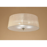 Loewe 3 Light Flush Ceiling Light - Antique Brass With Soft Bronze Shade