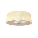 Loewe 3 Light Flush Ceiling Light - Antique Brass With Cream Shade