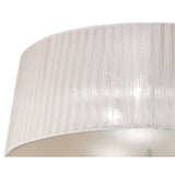 Loewe 3 Light Flush Ceiling Light - Antique Brass With White Shade