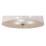 Loewe 3 Light Flush Ceiling Light - Antique Brass With White Shade