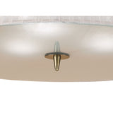 Loewe 3 Light Flush Ceiling Light - Antique Brass With White Shade